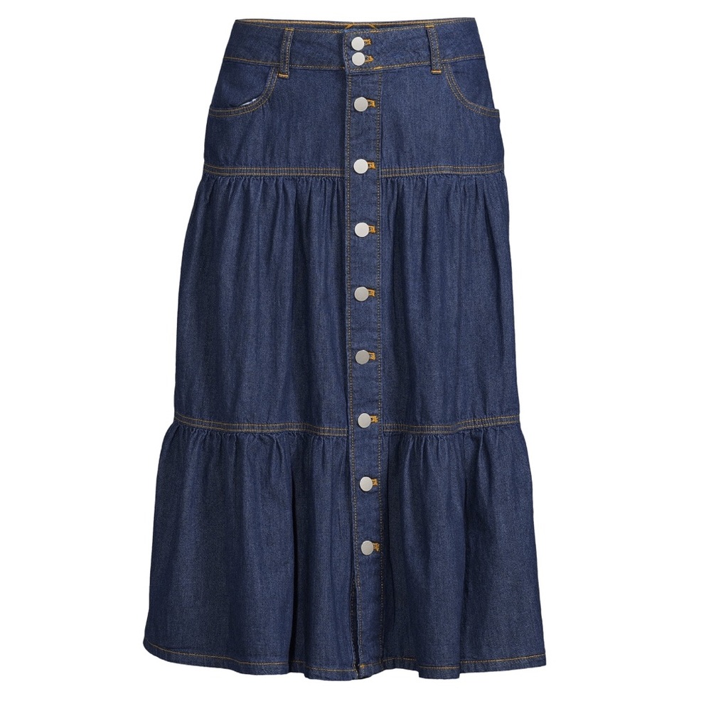 Tiered Layered Drnim Skirt